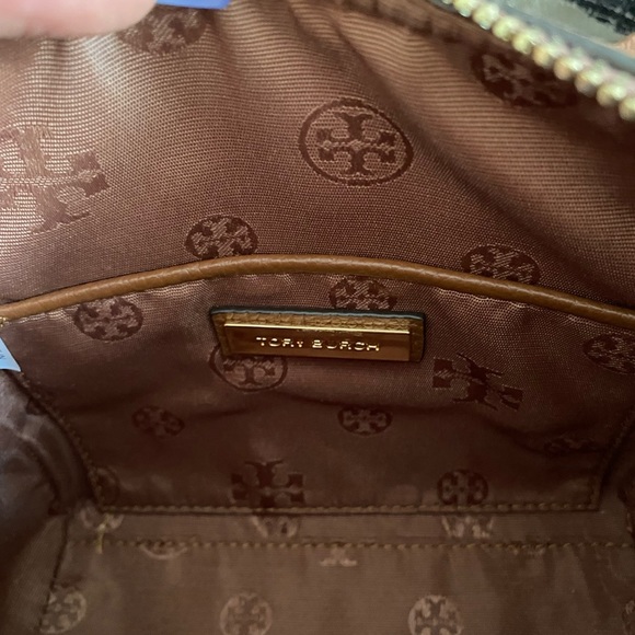 Tory Burch Thea Whipstitch Grizzly Mini Web Satchel - Picture 14 of 15